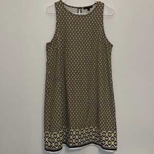Banana Republic L black, white, &yellow geometric pattern sleeveless dress